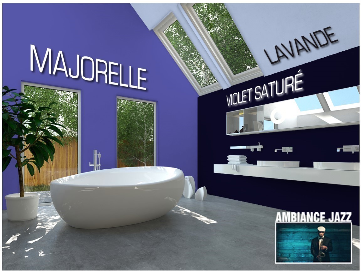 Exemple salle de bain couleur Majorelle
