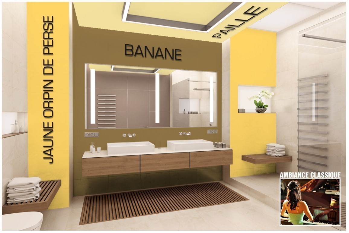 Exemple salle de bain couleur Jaune orpin de perse