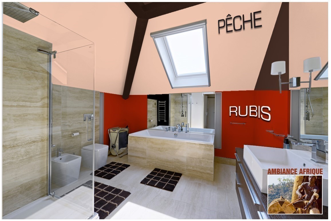 Exemple salle de bain couleur Rubis